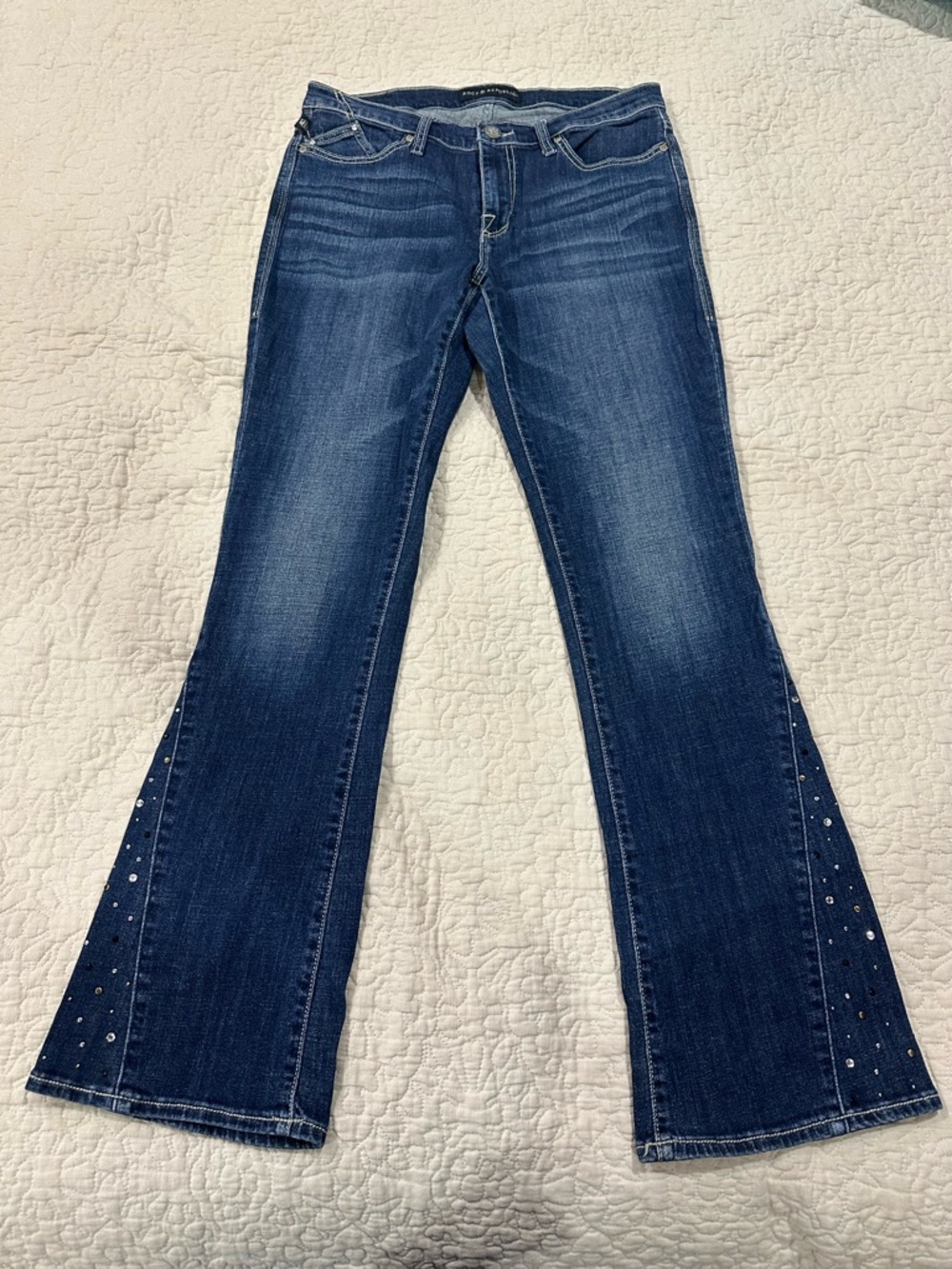 Rock & Republic Women’s Dark Blue Bootcut Jeans with Side Stud Detail